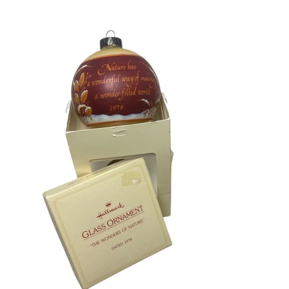 Vintage 1978 Hallmark Wonders of Nature autumn Quail Glass‎ Ornament Collections